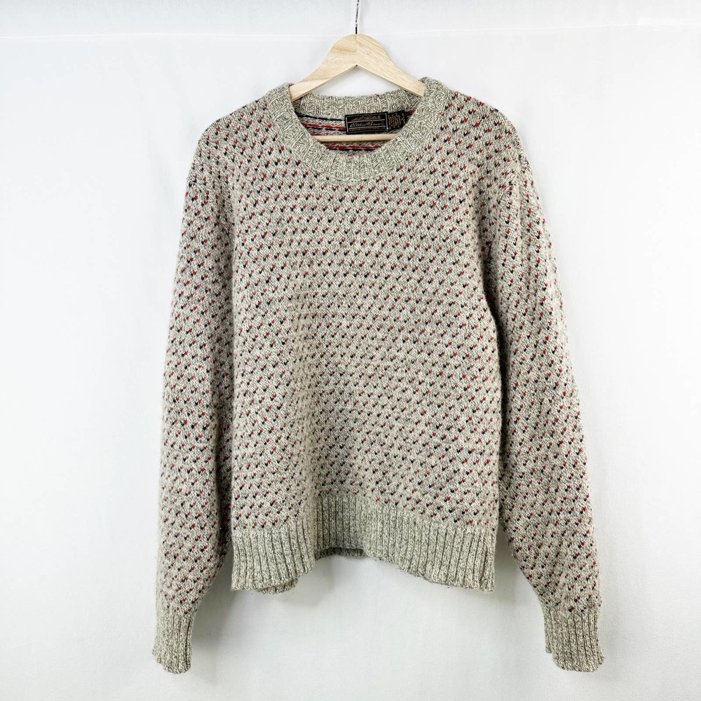 Eddie Bauer Cream and Red Crewneck Sweater